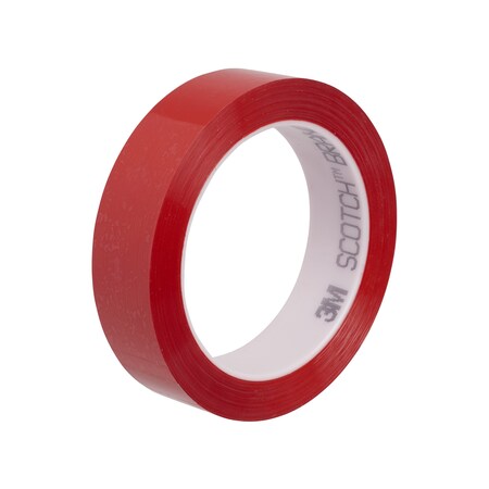 3M Polyester Film Tape 850, Red, 1/2 In X 72 Yd, 1.9 Mil 7010048674